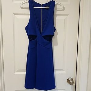 Royal blue express size 4 cut out dress